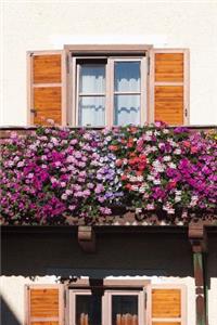 Charming Balcony Covered with Colorful Flowers Journal