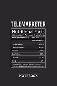 Nutritional Facts Telemarketer Awesome Notebook