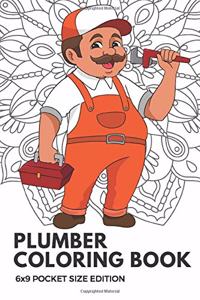 Plumber Coloring Book 6x9 Pocket Size Edition