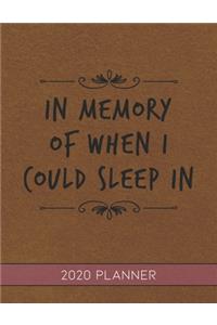 In Memory Of When I Could Sleep In