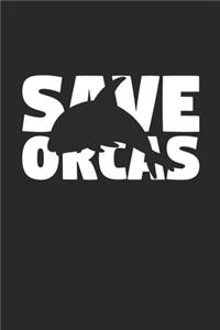 Save Orcas Notebook - Orcas Gift - Vintage Endangered Animal Journal - Extinction Animals Diary for Orca Lovers
