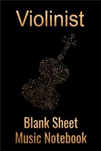 Violinist Blank Sheet Music Notebook