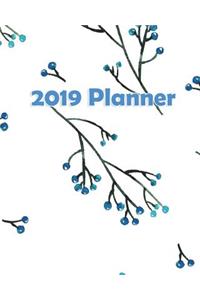 2019 Planner: Weekly Planner Monthly Planner 8x10 120 Pages Notes to Do Lists Blossoms Blue