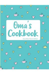 Oma's Cookbook Aqua Blue Hearts Edition