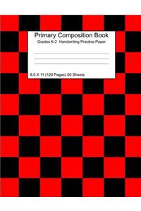 Primary Composition Notebook Grades K-2 Handwriting Practice Paper 8.5 X 11 120 Checkered