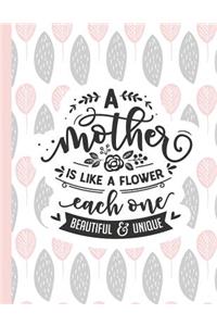 A Mother Is Like a Flower Each One Beautiful & Unique