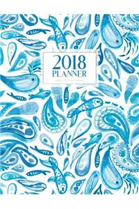 2018 Planner: Weekly Undated 8.5 x 11, Blue Ocean (Large Planner)