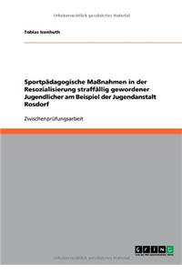 Sportpädagogische Maßnahmen in der Resozialisierung straffällig gewordener Jugendlicher am Beispiel der Jugendanstalt Rosdorf