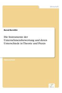 Die Instrumente der Unternehmensbewertung und deren Unterschiede in Theorie und Praxis