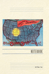 Vintage Lined Notebook Greetings from Denver, Colorado, Map of US