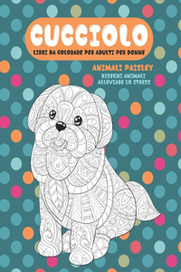 Libri da colorare per adulti per donne - Disegni animali alleviare lo stress - Animali Paisley - Cucciolo