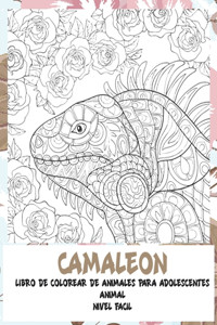Libro de colorear de animales para adolescentes - Nivel fácil - Animal - Camaleón