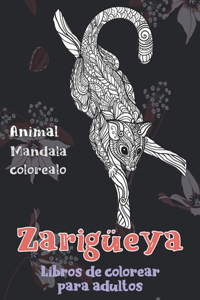 Libros de colorear para adultos - Mandala Colorealo - Animal - Zarigüeya