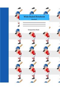 Wide Ruled Notebook Baseball Composition Book