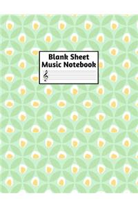 Blank Sheet Music Notebook: Easy Blank Staff Manuscript Book Large 8.5 X 11 Inches Musician Paper Wide 12 Staves Per Page for Piano, Flute, Violin, Guitar, Trumpet, Drums, Cell