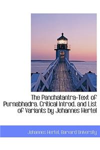 The Panchatantra-Text of Purnabhadra. Critical Introd. and List of Variants by Johannes Hertel
