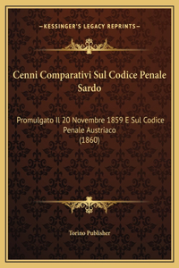 Cenni Comparativi Sul Codice Penale Sardo
