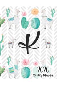 2020 Weekly Planner Monogram Letter K