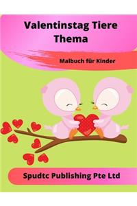 Valentinstag Tiere Thema Malbuch Für Kinder