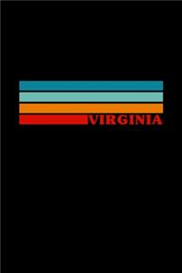 Classic Retro Stripes - Virginia USA: Blank Lined Notebook Journal for Work, School, Office - 6x9 110 page