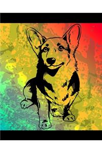 Welsh Corgi Color Burst Notebook