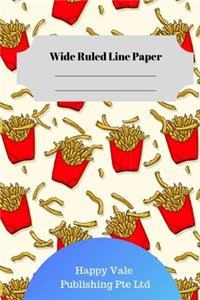 Cute French Fries Wide Ruled Line Paper
