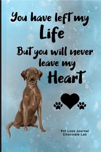 Pet Loss Journal Chocolate Lab