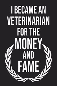 I became a Veterinarian for the Money and Fame