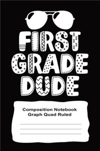 First Grade Composition Notebook Graph Paper For Boys 120 Pages Quad Ruled