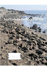 Seal Colony On Rocky Shore for wideruledlinepaper Composition Book