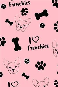 I Love Frenchies Lined Notebook