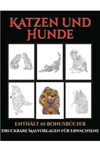 Druckbare Malvorlagen für Erwachsene (Katzen und Hunde)