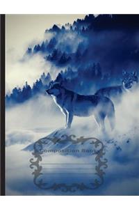 White Wolf Mystical Winter - Composition Notebook