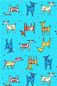 Journal Notebook For Dog Lovers, Happy Dogs Pattern 3