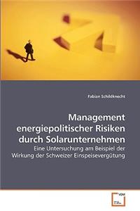 Management energiepolitischer Risiken durch Solarunternehmen