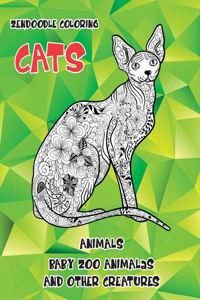 Zendoodle Coloring Baby Zoo Animals and other Creatures - Animals - Cats