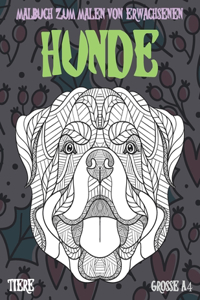 Malbuch zum Malen von Erwachsenen - Grosse A4 - Tiere - Hunde