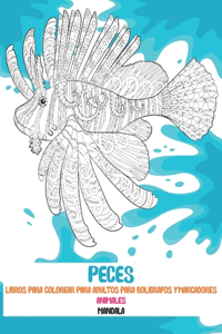 Libros para colorear para adultos para bolígrafos y marcadores - Mandala - Animales - Peces