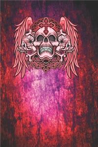 Red light Notebook with skulls and wings