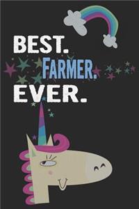 Best. Farmer. Ever.: Blank Lined Notebook Journal with a Unicorn