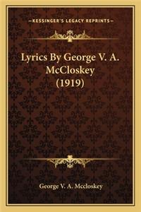 Lyrics by George V. A. McCloskey (1919)