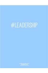 Notebook for Cornell Notes, 120 Numbered Pages, #LEADERSHIP, Blue Cover