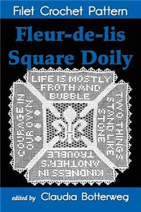 Fleur-de-lis Square Doily Filet Crochet Pattern