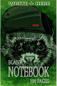 Write Here 100 Page Blank Notebook BEAVER