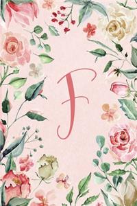 2020 Weekly Planner - Letter F - Pink Green Floral Design