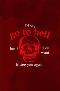 I'd Say Go To Hell But I Never Want To See You Again