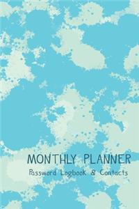 Monthly Planner Password Logbook & Contacts