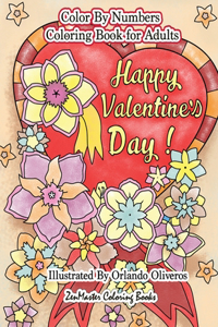 Happy Valentine's Day Color By Numbers Coloring Book For Adults