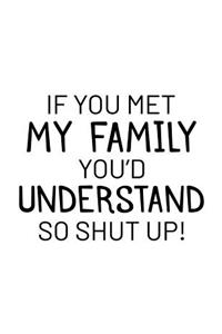 If You Met My Family You'd Understand So Shut Up!