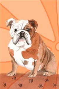Bullet Journal Notebook for Dog Lovers, English Bulldog Sitting Pretty 7